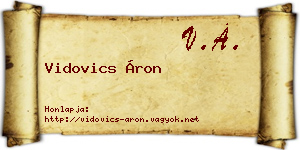 Vidovics Áron névjegykártya